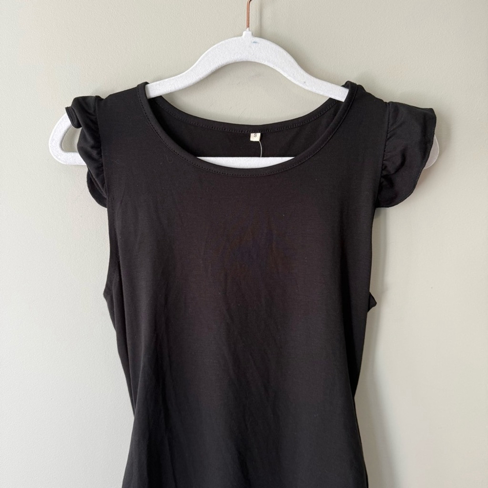 New Glampunch Black Ruched Sleeveless Bodycon Midi Dress Women’s S - Picture 6 of 8